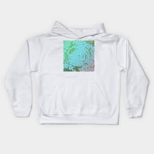 Green Blue Maze Labyrinth to get Lost in. Kids Hoodie